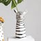 Hello Honey® 11.5" White & Black Hand-Painted Decorative Stoneware Zebra Vase